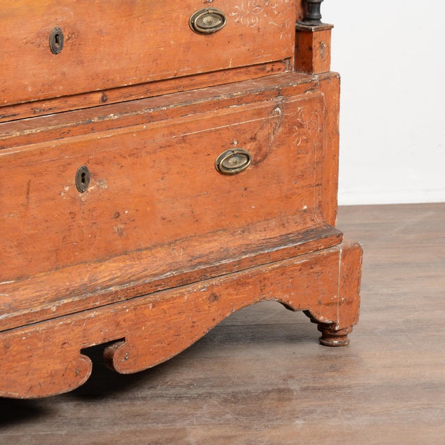 Early 19th Century Danish Original Painted Pine Chest of Five Drawers For Sale - Image 16 of 18