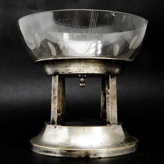 Art Deco Bowl on Stand from WWS Przemmet, Poland, 1950s For Sale - Image 11 of 11