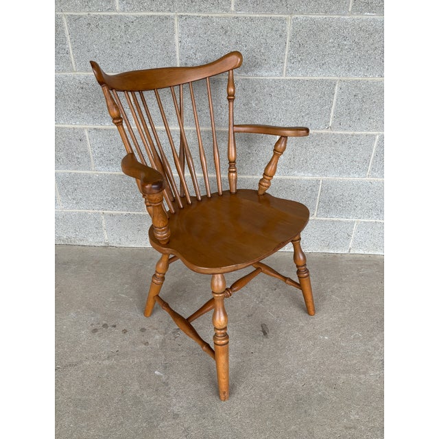 Van Sciver Maple Windsor Brace Back Dining Chairs - Set of 6 For Sale - Image 11 of 16