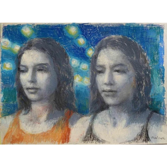 Aurelio Bulzatti, Due Donne, Original Pastel, 2019 For Sale - Image 3 of 3