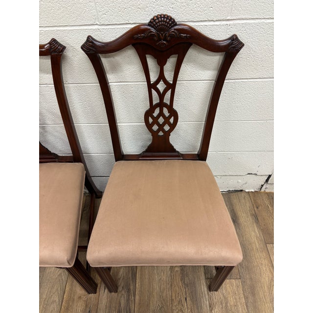 Vintage Chippendale Style Dining Chairs - Full Set of 6 For Sale - Image 9 of 12