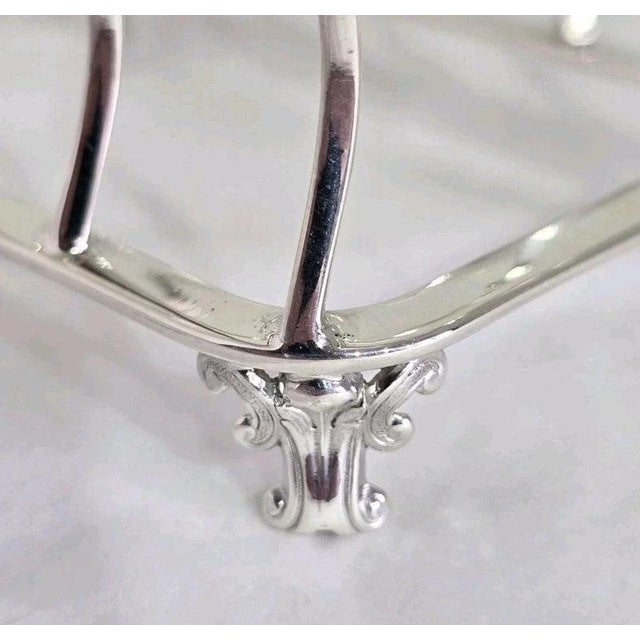 Metal Antique Edwardian Sterling Silver Five-Bar Toast Rack from Marples & Co., 1901 For Sale - Image 7 of 18