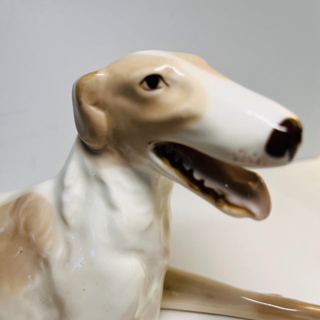 Vintage Porcelain Borzoi Dog Figurine For Sale - Image 9 of 12