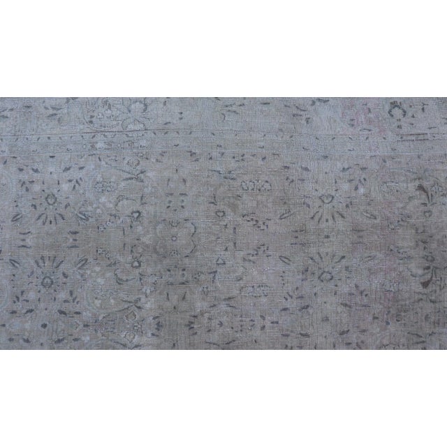 Textile Early 20th Century All-Over Floral Design Antique Persian Khorassan Rug in Muted Shades of Cream Green and Buttery Yellow For Sale - Image 7 of 13