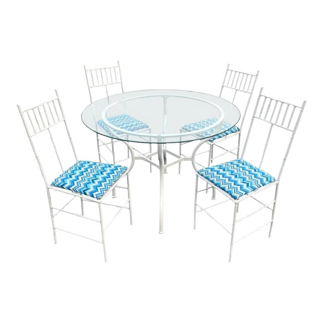 Phyllis Morris Palm Beach Style Bamboo Patio Set For Sale