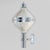 Nickel-Plated Brass and Printed Glass Sconce, 1960 For Sale - Image 3 of 9