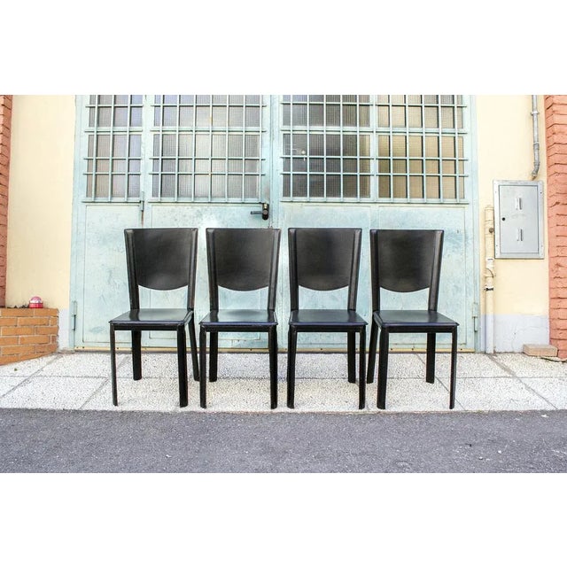 Bleather Chairs by Enrico Pellizzoni, 1970s, Set of 4 For Sale - Image 10 of 10