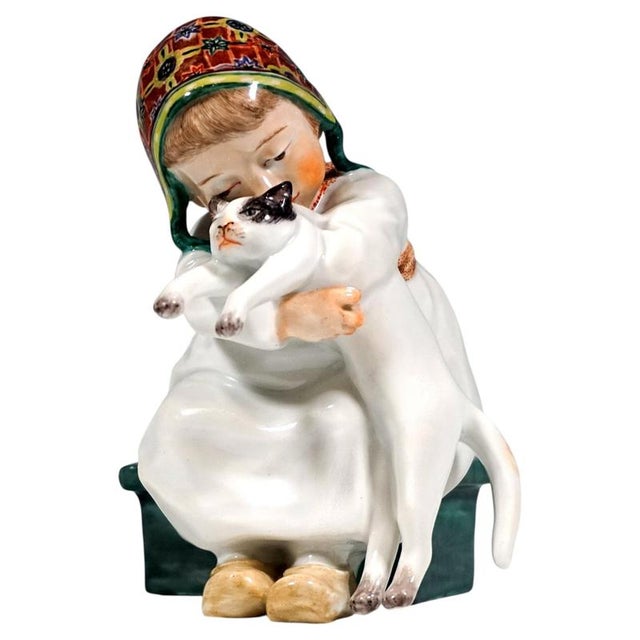 Ceramic Art Nouveau Child Figurine from Meissen, 1930s For Sale - Image 7 of 7