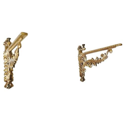 1960s Mid-Century Baroque Hollywood Regency Italian Brass Shelf Brackets from VCR, 1960s, Set of 2 For Sale - Image 5 of 10