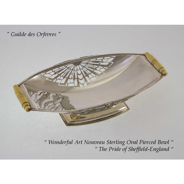 1857 Mappin & Webb. Art Nouveau Sterling Oval Pierced Bowl For Sale - Image 11 of 12