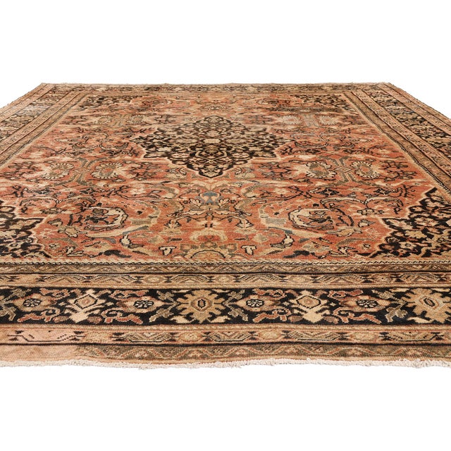 Rustic Late 19th Century Persian Mahal Rug, 10'02 X 13'07 For Sale - Image 3 of 10