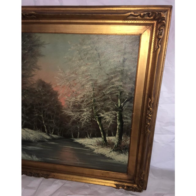 Early 20th Century Winter Landscape Oil Painting by Ira Remsen, Framed For Sale - Image 4 of 13
