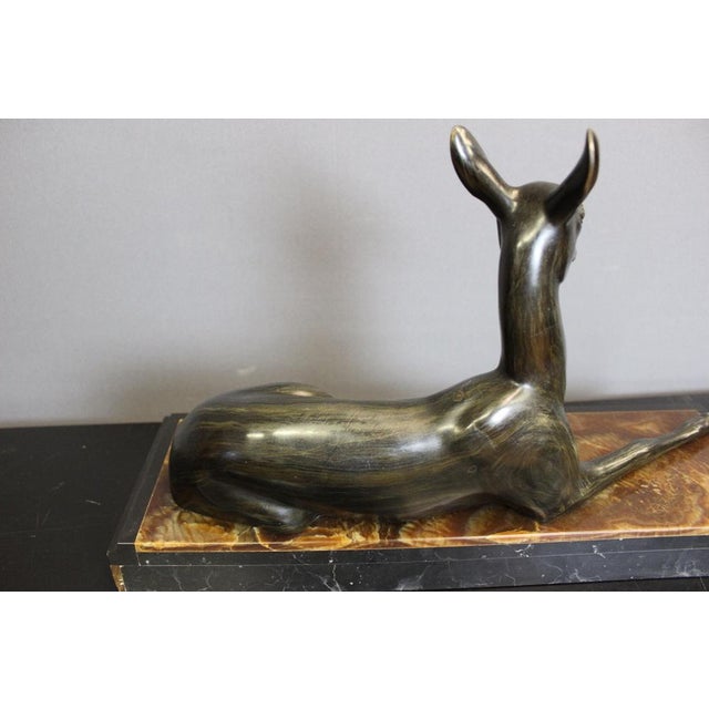 Metal Irénée Rochard, Art Deco Antelope, 1920s, Babbitt For Sale - Image 7 of 15