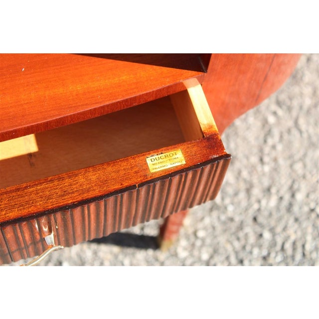 1950s Oval Bedside Tables with Ducrot Glass Tops by Paolo Buffa, 1950, Set of 2 For Sale - Image 5 of 18