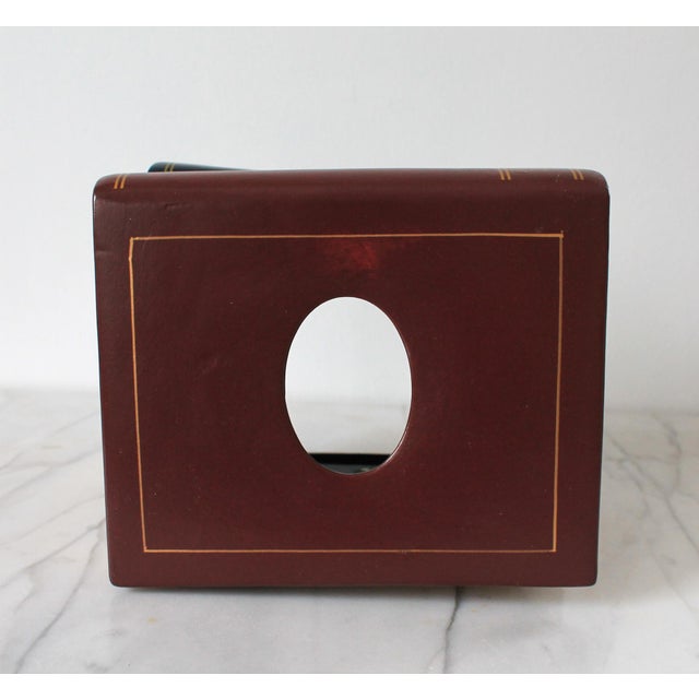 1990's Trompe l'Oeil Stacked Books Ceramic Tissue Box Cover For Sale In Milwaukee - Image 6 of 11