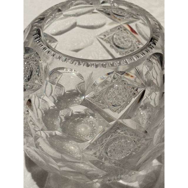 American Brilliant Period Crystal Vase by Hawkes For Sale - Image 4 of 8