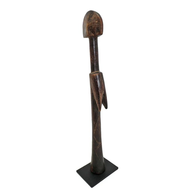 Brown Vintage African Mossi Doll Figurine on Stand For Sale - Image 8 of 8