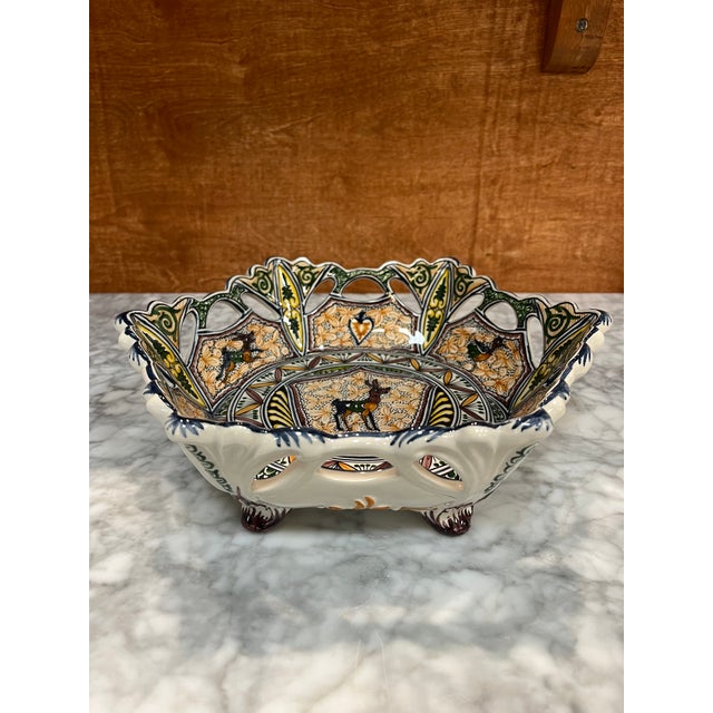 Coimbra Ceramic - Hand Painted Portuguese Fruit Basket 4 For Sale - Image 10 of 12