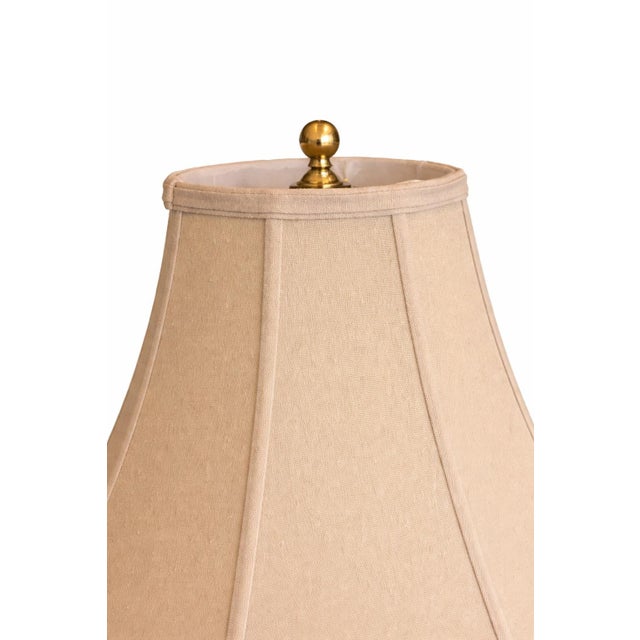 Late 20th Century Faceted Terracotta Glaze Architectural Table Lamp With Original Shade For Sale - Image 4 of 12