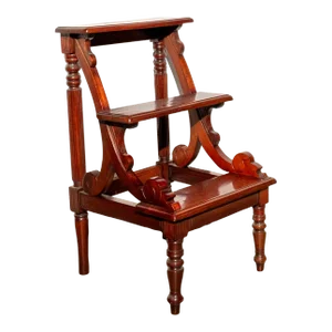 Early 20th Century Neoclassical Style Mahogany Library Stairs