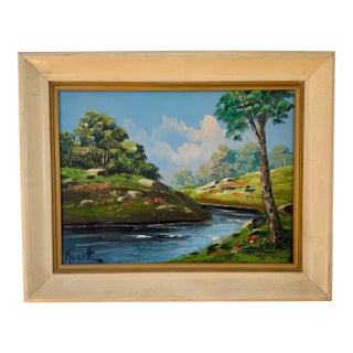 Vintage Italian Landscape Oil Painting Signed Moretti For Sale