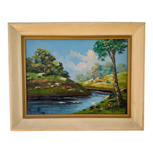 Vintage Italian Landscape Oil Painting Signed Moretti