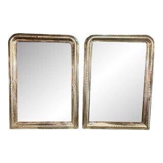 Pair of 19th C. French Silver Louis Philippe Mirrors For Sale