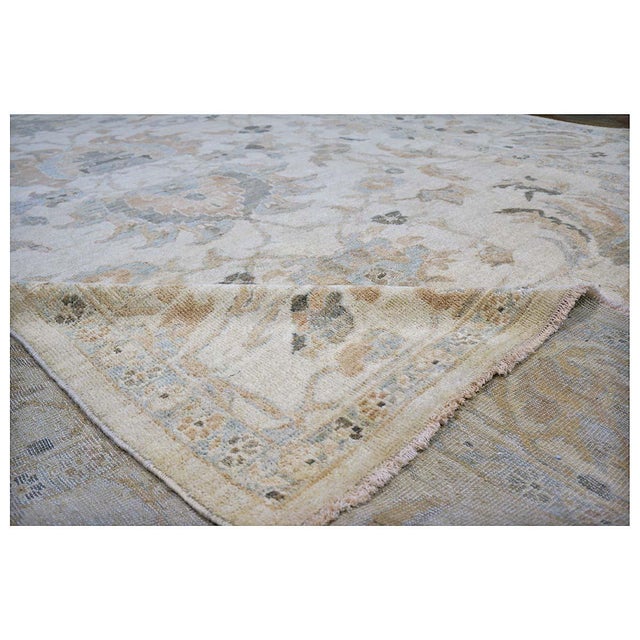 Early 21st Century Persian Sultanabad Wool 9x11 Ivory, Grey & Light Blue Handmade Area Rug #1140991 For Sale - Image 5 of 5