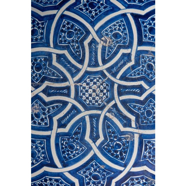 Moroccan Fez Blue & White Ghotar Dish, 1800s For Sale - Image 4 of 7