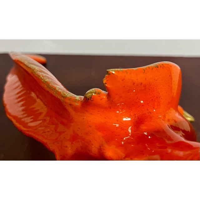 Orange Mid 20th Century California Originals Pottery Drip Glaze Phoenix Bird Pair For Sale - Image 8 of 8
