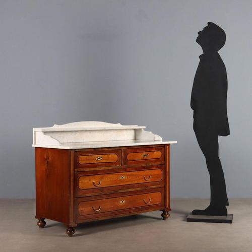 Antique Chest of Drawers in Mahogany and Ebony, Italy, 20th Century For Sale - Image 3 of 13