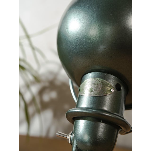 Mid-Century Modern French Industrial Green Metallic Wall Sconce by Jean Louis Domecq for Jieldé, 1950s For Sale - Image 3 of 11