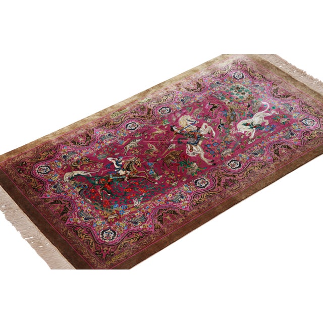 2010s Rug & Kilim’s Modern Classics Pictorial Rug in Red, Brown, Pink Tones For Sale - Image 5 of 8