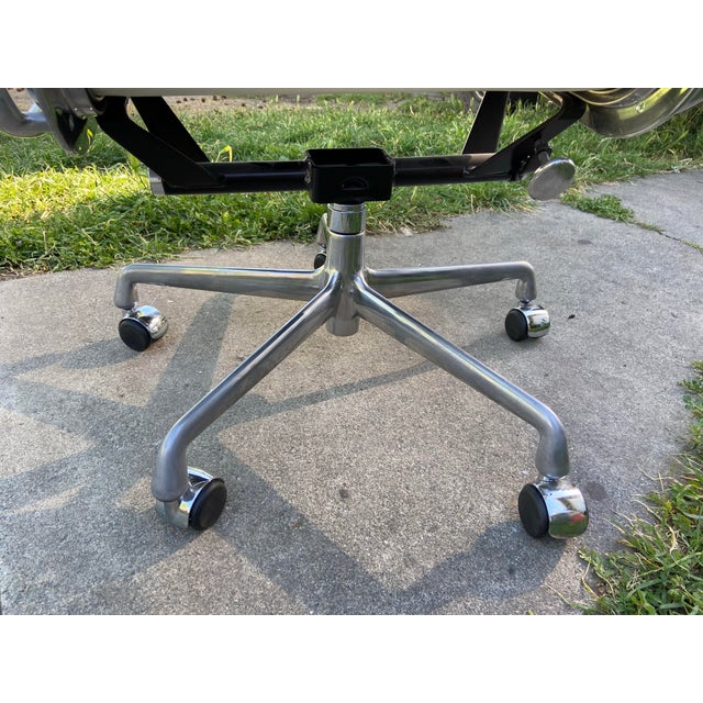 Authentic Eames Soft Pad Chair - Executive by Herman Miller White Leather For Sale - Image 11 of 12