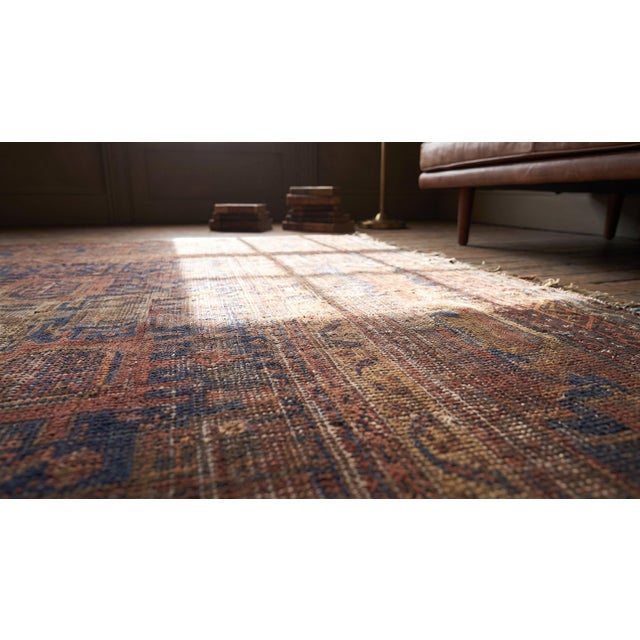 1890s Blue Navy Rustic Antique Persian Baluch Rug 6' X 8'4" Handknotted Wool Carpet For Sale - Image 13 of 13