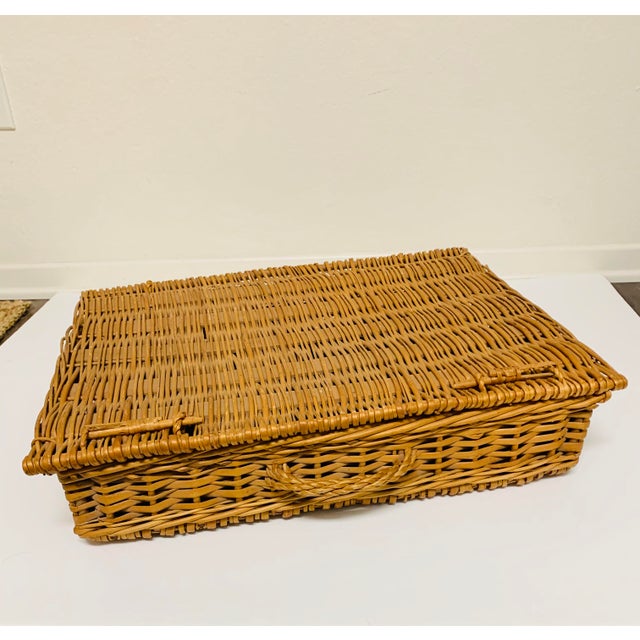 Antique French Wicker Picnic Basket Chairish