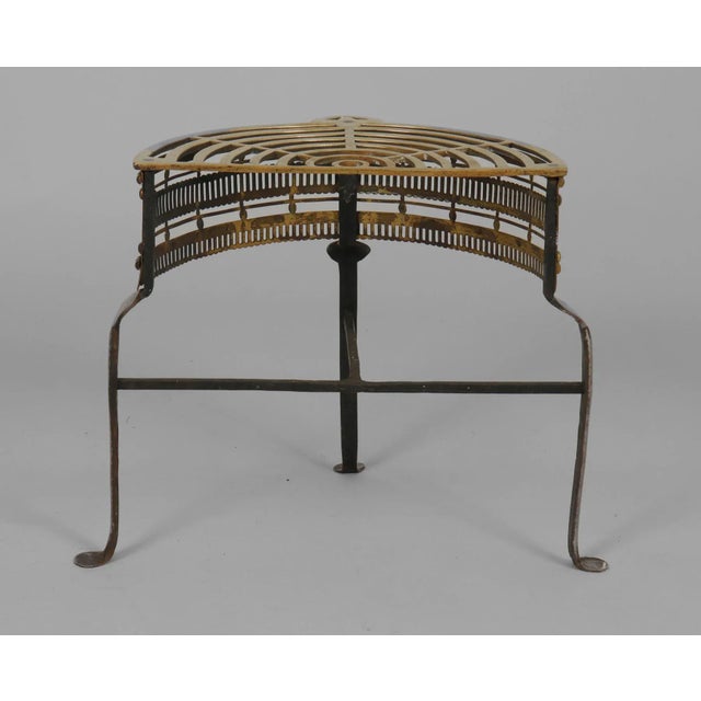 Antique Brass and Iron Half-Round Trivet For Sale - Image 4 of 7