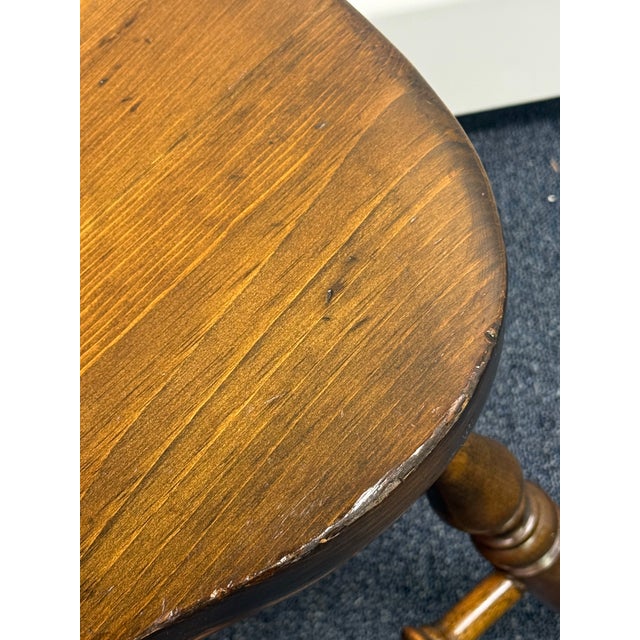Vintage Ethan Allen Antiqued Pine Old Tavern Duxbury Chairs - Set of 4 For Sale - Image 11 of 12