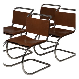 Set of 4 Vintage Mies Van Der Rohe for Knoll 256cs Mr Armless Side Chairs For Sale