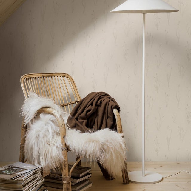 Contemporary Boråstapeter Moorland Wallpaper In Stone For Sale - Image 3 of 4