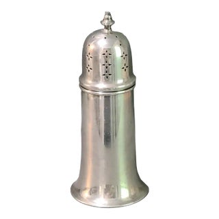 Antique Early 20th Century English Plated Silver Powder Sugar Shaker For Sale
