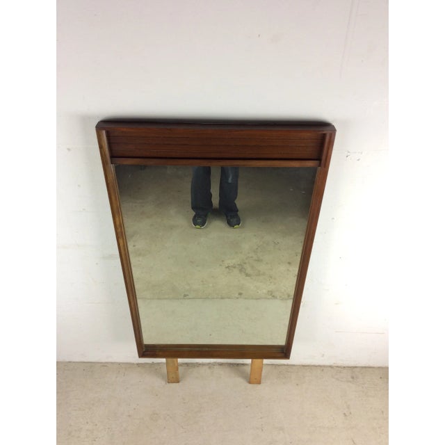 Mid-Century Modern Mid Century Modern Mountable Dresser Mirror With Walnut Finish For Sale - Image 3 of 12