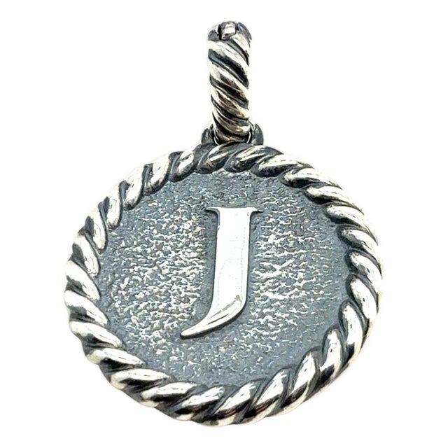 1990s David Yurman Letter J Amulet Sterling Silver Estate For Sale