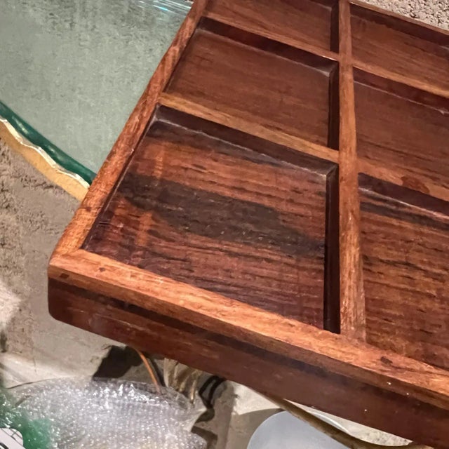 For your consideration, a vintage sectioned wood tray in rosewood. Tic Tac Toe game board board only. Custom made, no...