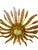 Large Spanish sunburst light in gilt metal and frosted glass,greeen ; white ; orange, other color Spain, 1950s. Midcentury...
