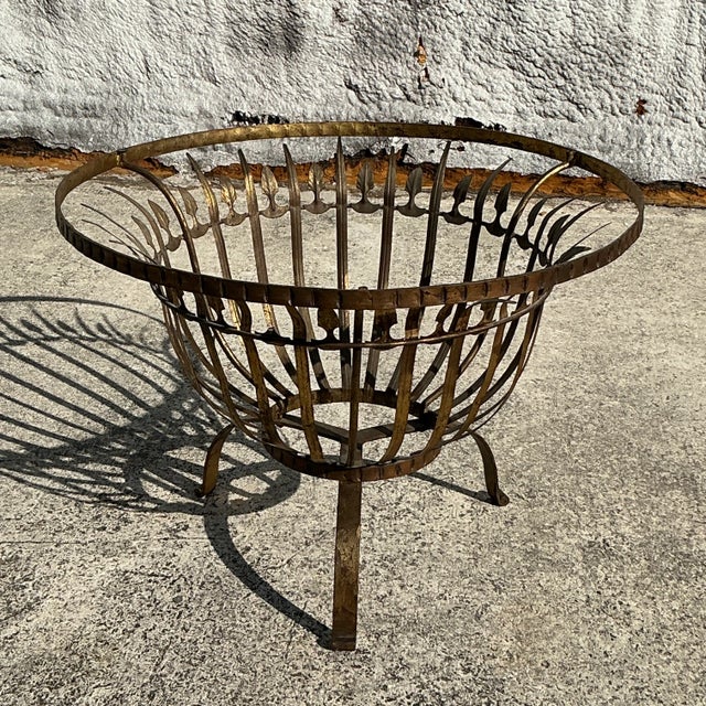 Traditional Vintage Regency Ferrocolor Spain Gilt Table For Sale - Image 3 of 11