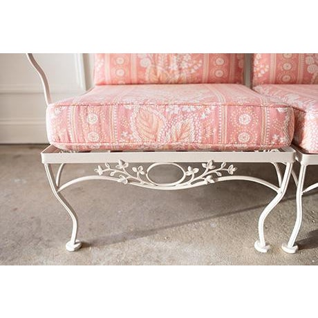 Metal Vintage 1950s Wrought Iron Patio Loveseat in the Style of Meadowcraft For Sale - Image 7 of 16