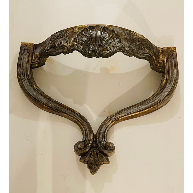 Vintage distressed with gold console wall table base.