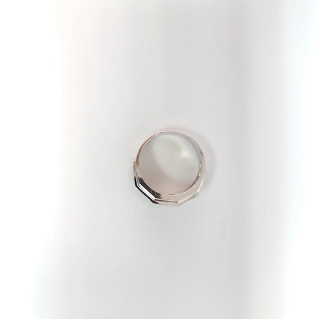 Contemporary 10K White Gold Diamond Wedding Band with Satin Finish, Size 9 For Sale - Image 3 of 3