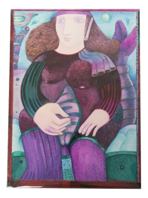 Alyanne, Portrait of a Woman, 1980s, Mixed Media on Paper